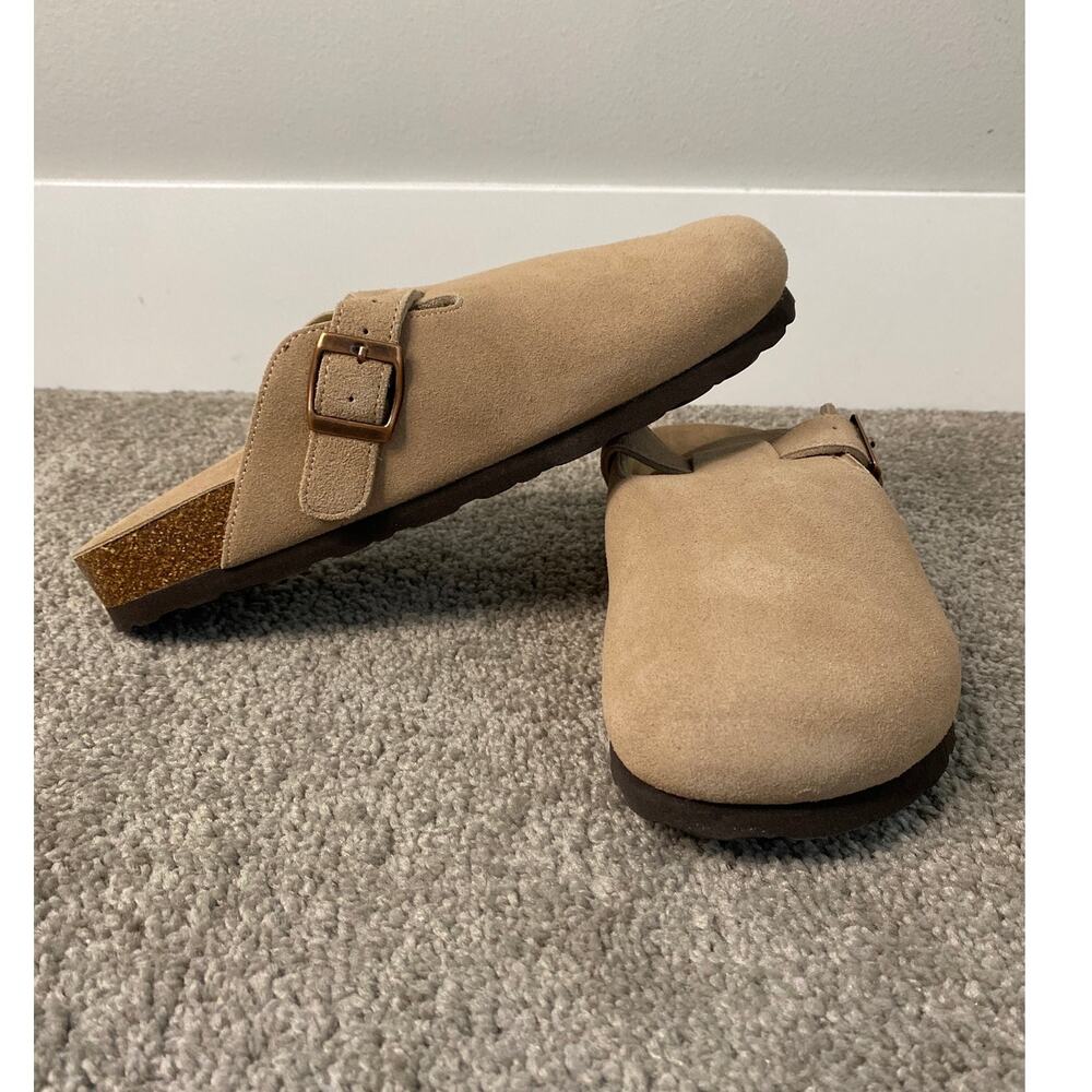 New KIDMI Genuine Suede Clogs Taupe Women’s EU 41 US 9.5-10